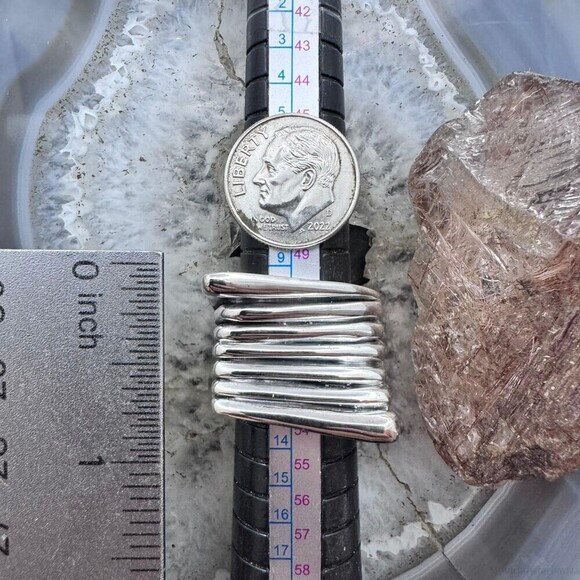 Sterling Silver Electroform Irregular Geometric Ring For Women, Taxco Mexico - Picture 9 of 10